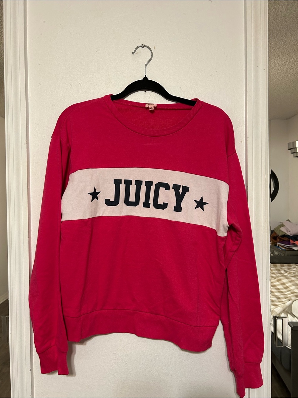Juicy Couture Hot Pink Crewneck Sweatshirt with White Label